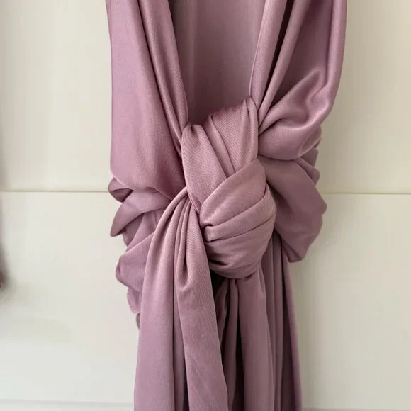 Helsa Slinky Jersey Sarong Maxi Dress In Elderberry - Picture 7 of 15